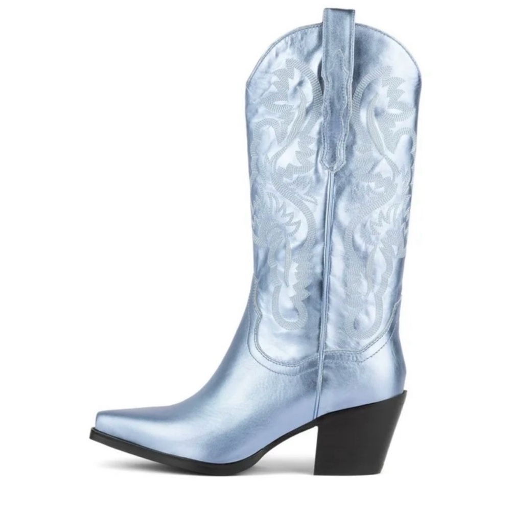 Jeffrey Campbell Dagget Boots Metallic Blue - Picture 4 of 4